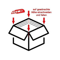 Faltkartons braun 1-wellig 650 x 635 x 350-550 mm