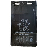 Hundekotbeutel 200 x 330 + 40 mm schwarz mit Druck geblockt